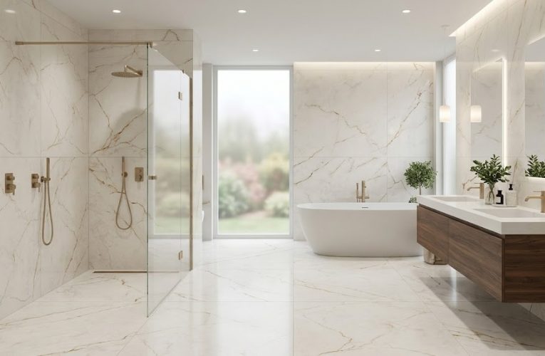 Ciepło i natura w salonie: Dlaczego gres porcelanowy i duże płytki drewnopodobne to duet idealny na ogrzewanie podłogowe?